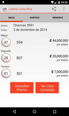 Lotería Costa Rica android App screenshot 7